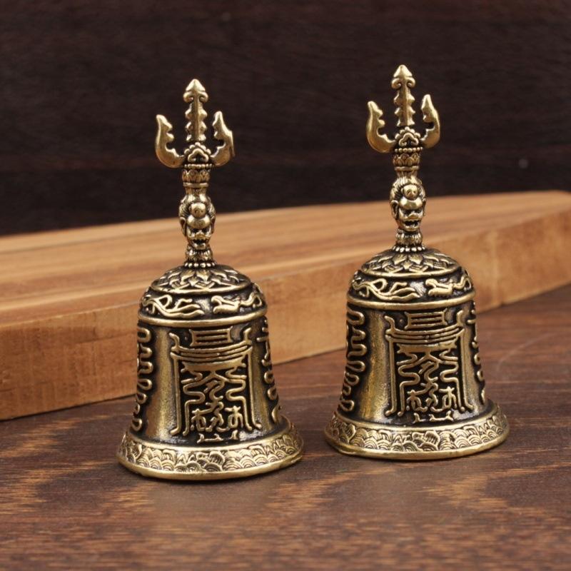 Brass Handicraft Die-Casting Drop Bell Key Car Button Wind Bell Christmas Bronze Bell Creative Gift Home Decoration Accessories