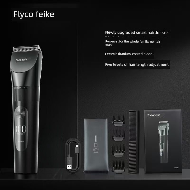 Feike Hair Clipper Fc5916 Smart Electric Hair Clipper for Hair Cutting, Adult Electric Clipper, Household Electric Hair Trimmer Silver Gray Standard