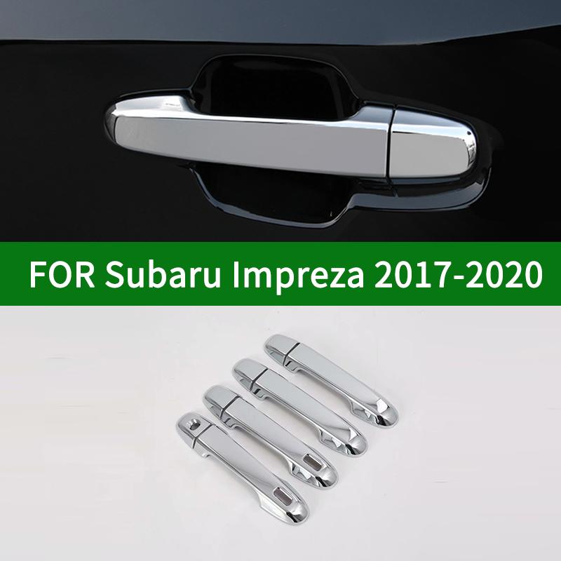 

Для Subaru Impreza 2017-пятого поколения глянцевые хромированные серебристые боковые накладки на дверные ручки