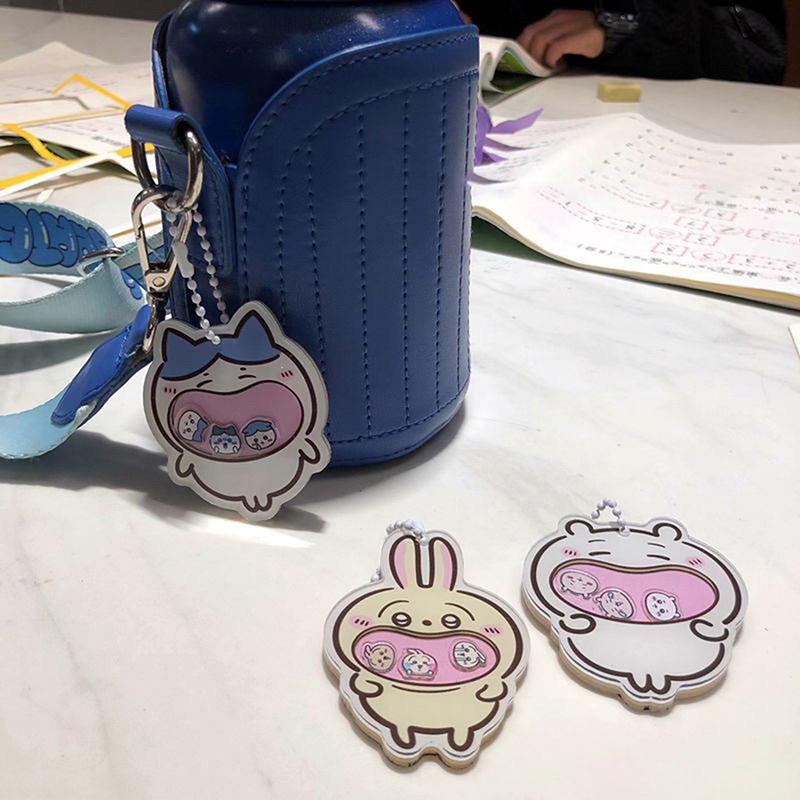 Japanese Anime Chiikawa Hachiware Usagi Mini Cute Acrylic Keychain Cartoon Animal Keyring Shake Toys Creative Rocking Pendant