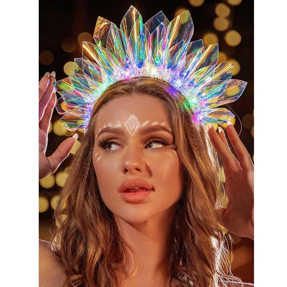 Glowing Crown Hairband LED Flashing Headdress Fashion Hair Hoop