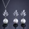 European and American Fashion Bridal Wedding Jewelry Set, Versatile and Elegant, Pearl Pendant Earrings and Necklace Two-piece Set