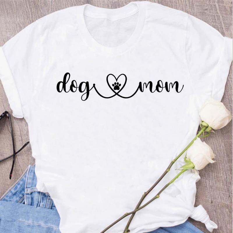 Womens Black Dog Claw Printed Tshirt Leopard Love Printed Christmas Reindeer Design Short Sleeve Casual Holiday Tshirt