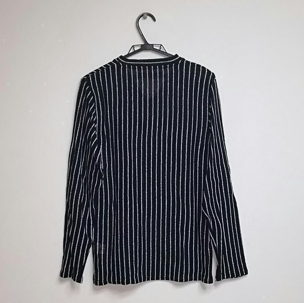 [USED] For y2k, hosts, and visual kei fans! Black by Vanquish/Striped Sweater