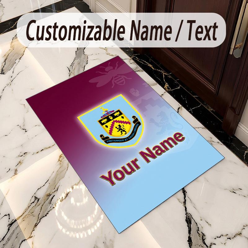 Crystal Velvet Rug Burnley Football Print Custom Name Text Floor Mat Home Decor