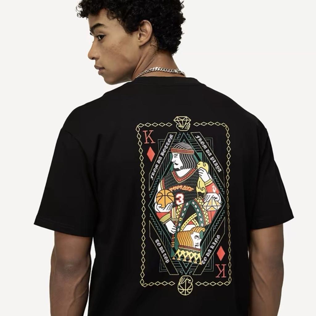 Mens clothing hot selling new design poker king pattern printed cotton Tshirt fashionable short sleeved round neck Tshirt