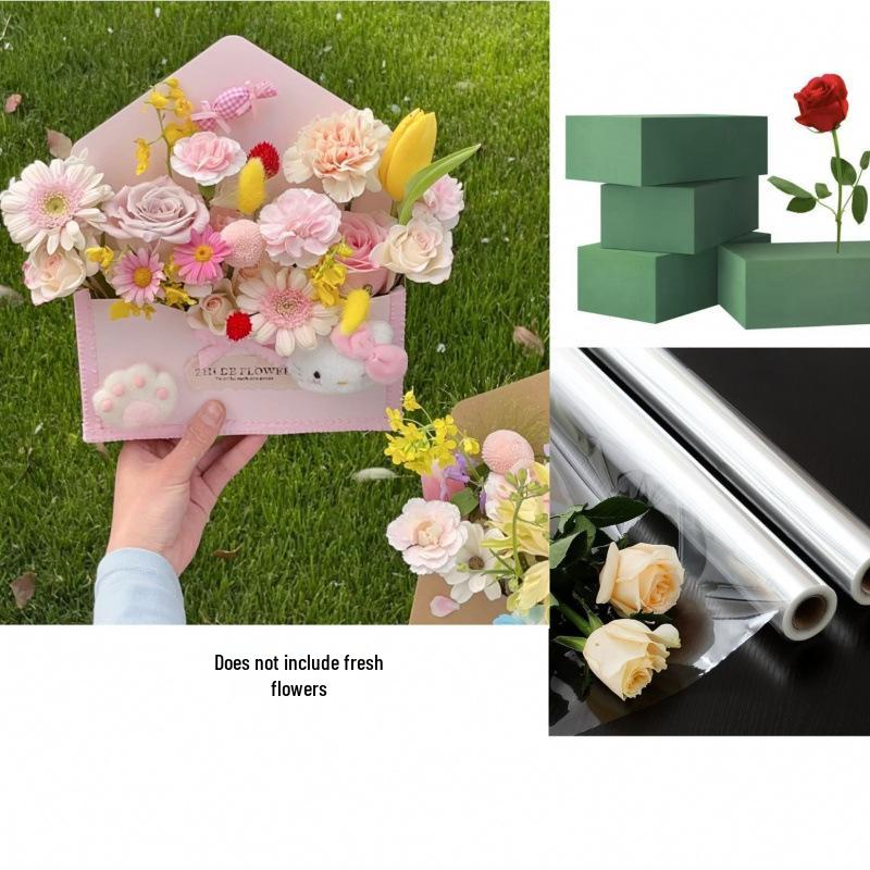 Spring Letter Flower Box: Handmade Silk Bouquet In Kraft Paper Packaging for Valentine's Day & Qixi