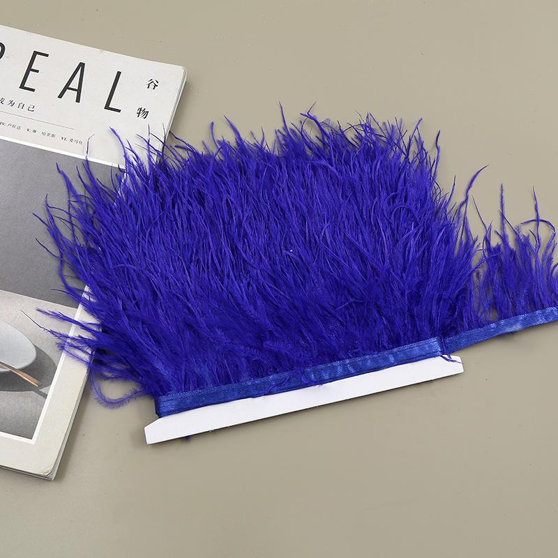 Color 8-10 Cm Ostrich Hair Cloth Edge Clothing Cuffs Hem Ostrich Feather Strips Cloth With Accessories Lace