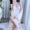 Sexy pajamas women's summer 1011 new ice silk thin lace nightdress with chest pad sexy temptation suspender skirt