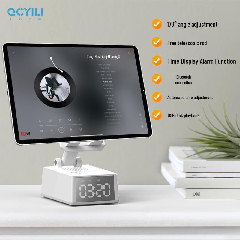 Multifunctional Bluetooth Speaker: Phone Holder, Alarm Clock, and Desktop Audio System