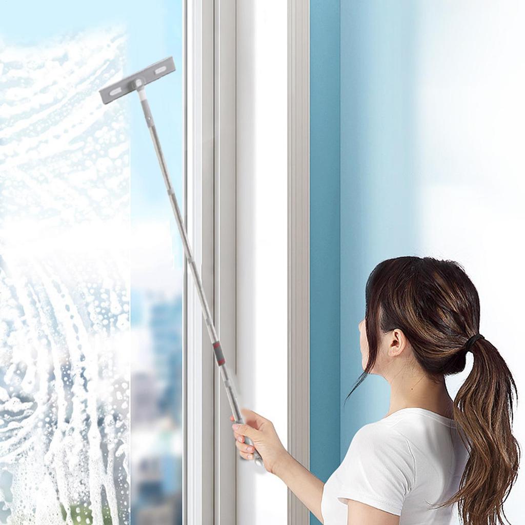 Long Handle Window Cleaner 5-Section Handheld Cleaning Scrubber Window Glass Scrubber For Home Apartment Hotel Bathroom Kitchen