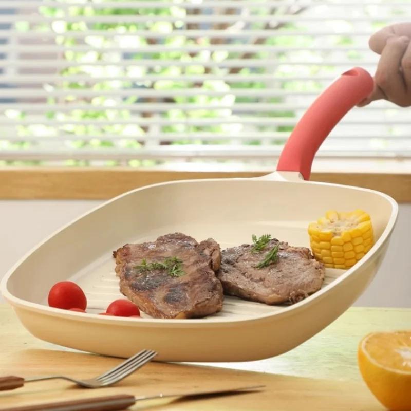 DONNOR Frying Pan Steak Omelet Pan Fried Meat Fish Breakfast Ceramic pot Anti Scald Handle Non-stick Pan For Induction Gas Stove