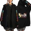 Mode Anime Mein Held Kalligraphie Muster Druck Anime Reißverschluss Hoodie Lässiges Sportshirt Jacke für Herren und Damen