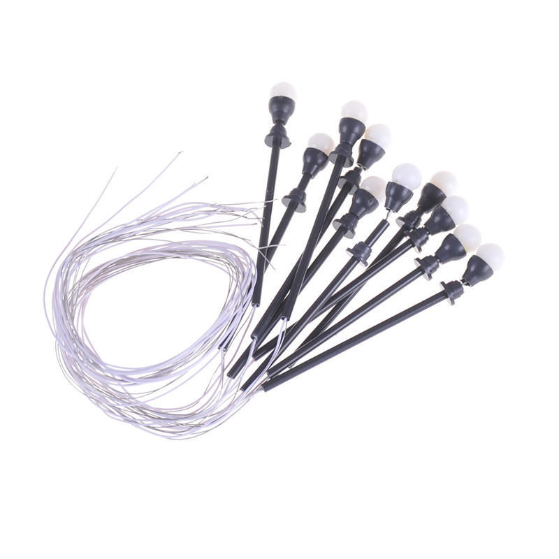 10Pcs 1:100 Single Head Model Lights Garden Lamp With Wires And Bulbs Toys