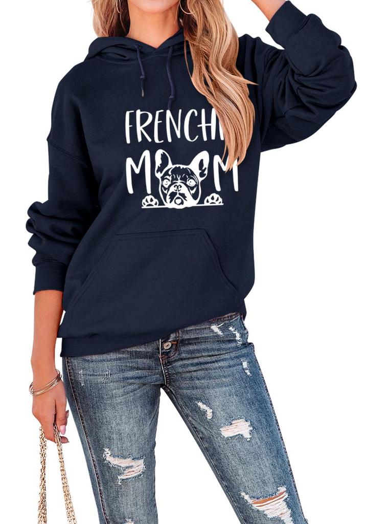 Frenchie Mom Autumn/Winter Casual Hoodie - Long Sleeve Sweatshirt