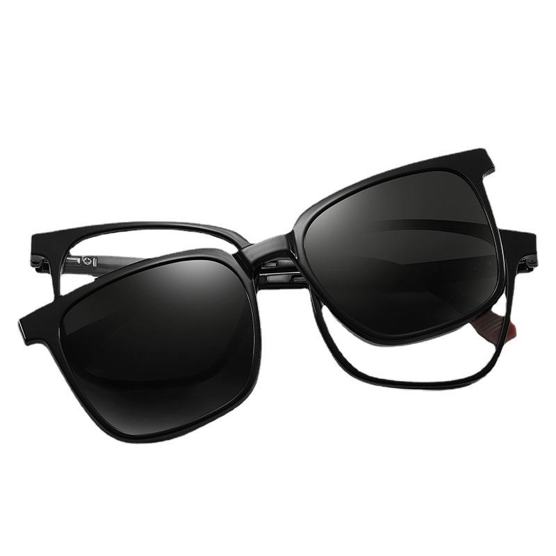 Multifunctio Eyeglasses Frames With Magnetic Absorption Optical Sunglasses Large Square Anti- Blue Lightweight Glasses For Male