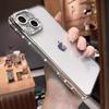 Suitable for IPhone16 Phone Case Electroplated with Full Diamond Lens, Creative Transparent TPU Soft Case 14 Protective Case for Apple 15