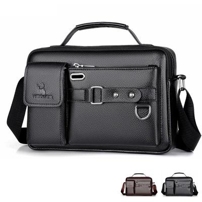 Men’s Messenger Bag Leather Crossbody Bag Waterproof Shoulder Bag Multifunction Handbag Classic Work Business Bag
