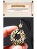 Natural Obsidian Double Pixiu Safety Buckle Pendant - Golden Obsidian Crystal Charm