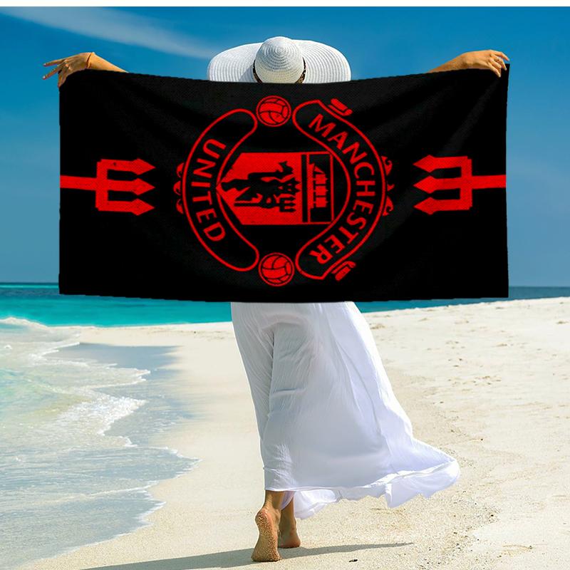 Ultra-Soft Beach Towel with Manchester United Theme,Ideal for Pool - Camping, Diving - Perfect Travel Essential, Vibrant Beach Towel.
