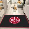 1. FCN Fußballverein Einfaches Logo Teppich, Bodenmatte mit einfarbig schwarzem Hintergrund, Rutschfester Teppich für Wohnzimmer Schlafzimmer, Sport Dekor Teppich