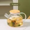 Borosilicate Glass Cold Water Pitcher with Filter and Bamboo Steel Lid