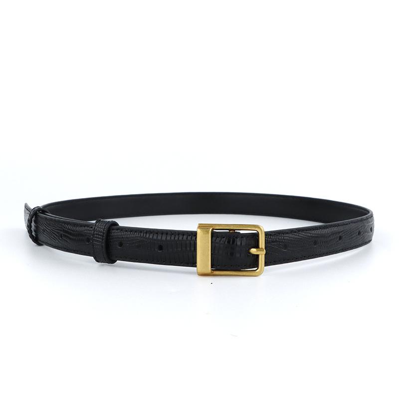 Mei Mary Lizard pattern retro pin buckle accessory belt first layer cowhide women s belt 98cm
