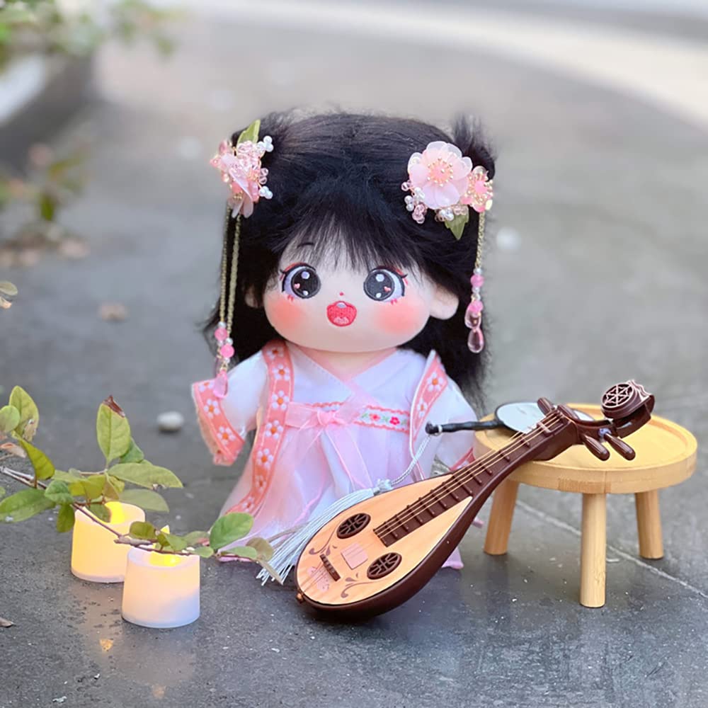 niannyyhouse 20cm Plush Toy with and Accessories Antique-Style Outfit, Jacket, Dress, Hairclip, (Pink)