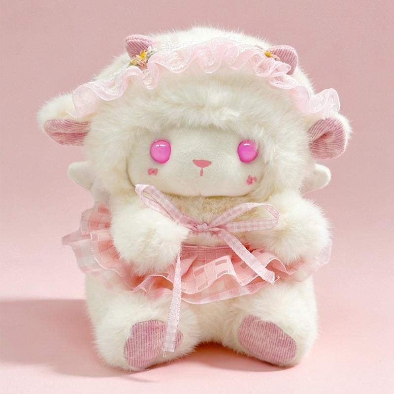 Sheep Plush Toy With Flower Pattern For Kids Gift Soft Cotton Stuffed Animal For Children