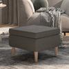 Day and Night - Day and Night Stool with Wooden Legs Upholstered In Dark Gray Fabric