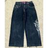 Loose Fit Straight Leg Denim Jeans Men - Washed Blue Black Gray Vintage Harajuku Hip Hop Style Mid Rise