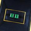 Jewelry Simple 7 * 7Mm Emerald Pagoda Car Flat Simulation Drill Four-Claw Stud Earrings Ear Jewelry