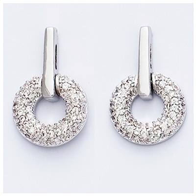 [K1360] - Silver Earrings 'Déesse' Silver White (rhodium-plated) - 20x12 Mm