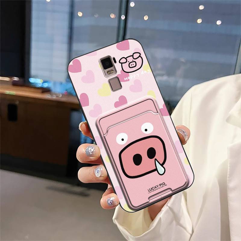 Cute Silicone Phone Case For OPPO R7 Plus Graffiti Cartoon TPU Durable Card bag Card slot Back Cover Fashion Design