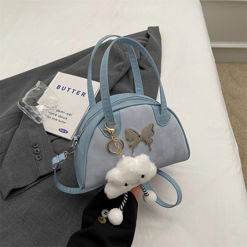 

Niche design bag women s 2025 new fashionable and beautiful handbag casual simple shoulder messenger bag shell bag Without pendant синий