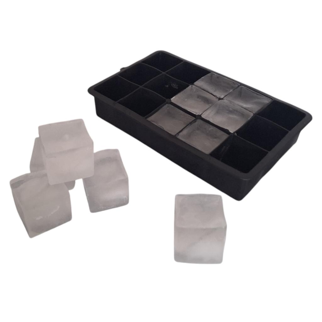 Xl Ice Mold Silicone Cube Maker Container For 15 Ice Cubes 3.3 Cm