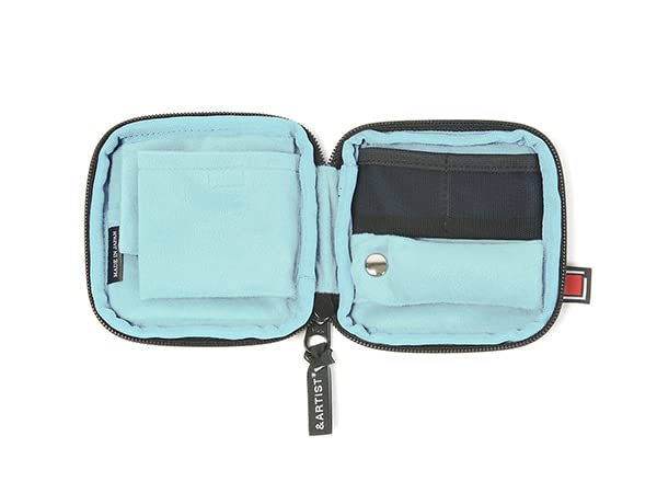 Artisan & Artist XOP-SH735 Portable Accessory Case with Ring Holder, Jewelry Pouch, Navy Blue, Shoe Pattern