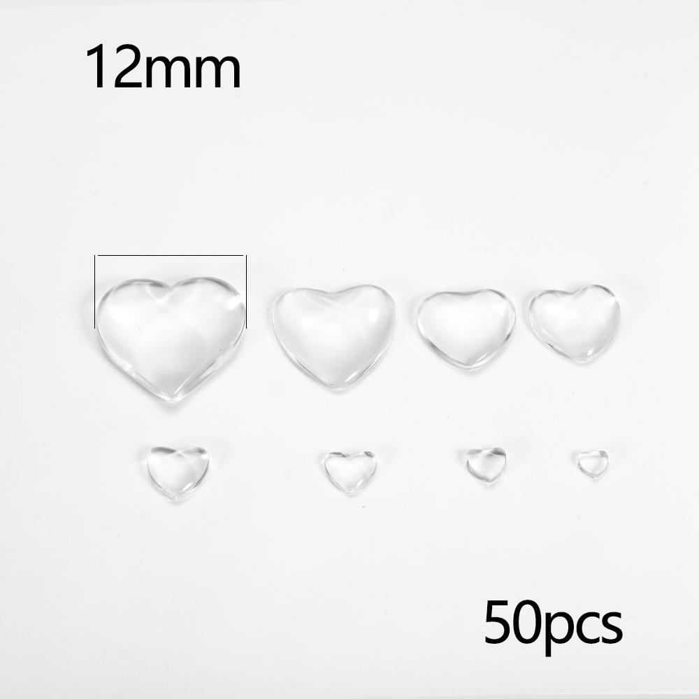 5-50Pcs/lot Transparent Round Oval Square Heart Glass Cabochon Cabochon Cameo Tray Settings For DIY Jewelry Making Supplies