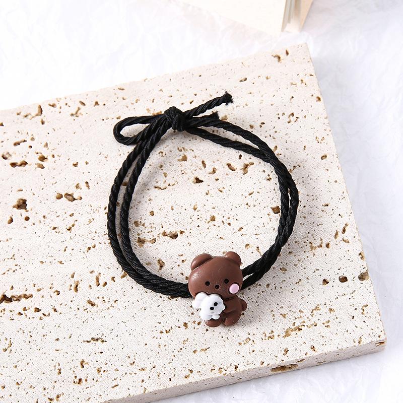 

2pcs Magnetic Hugging Bear Couple Bracelets Cute Cartoon Couple Little Rubber Band Girlfriend Bracelet Hair Rope