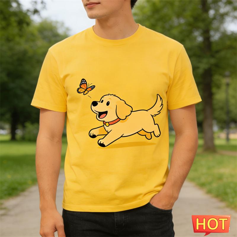 

Funny Golden Retriever Graphic T Shirts For Men Summer Fashion Cute Dog 3D Printed Tshirts Loose Streetwear Crew Neck Tees Tops 4XL