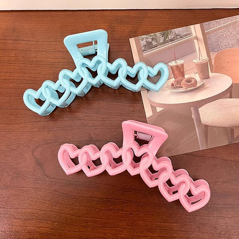 Hule Geometriske Hjerte Hårklemmer Bakhodet Hai-klemme Kvinner Jente Hodeplagg Hårspenne Tilbehør