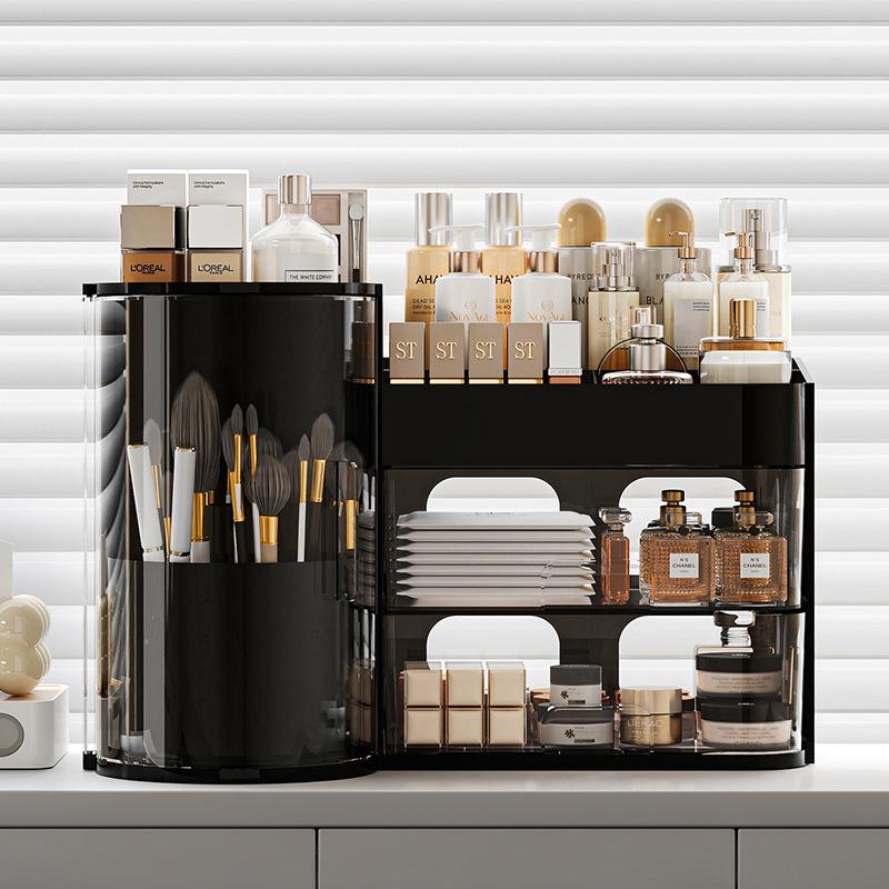 High-Capacity Dustproof Skincare & Cosmetics Organizer with Desktop Drawers