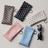 1pc Polka Dot Eyeglass Pouch with Keychain Portable Scratch-Resistant Soft Glasses Case Storage Bag for Women Daily Use Travel