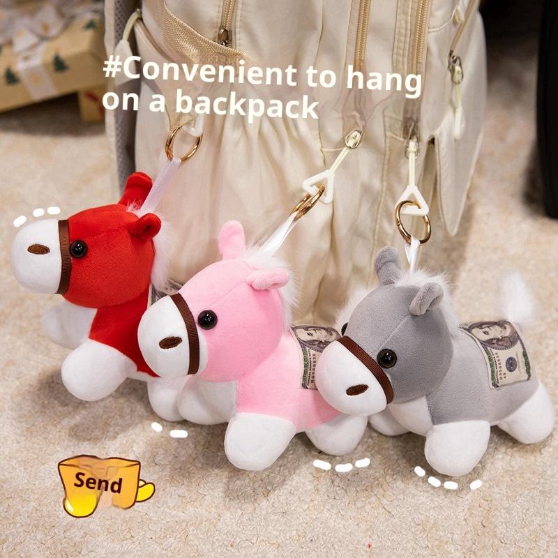 Söta plyschdjur Ponny Mjuk docka Nyckelring Hänge Ryggsäck Hängande Dekorationer Gåvor