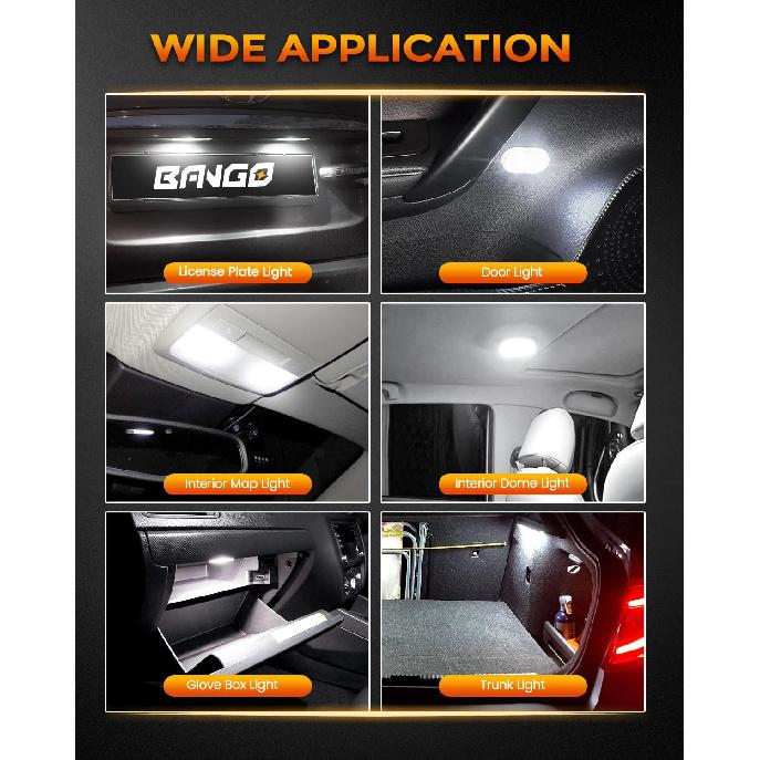 BANGO 24 Pieces Car LED Interior Light Bulbs, Non-Polarity Design with Removal Tool, Suitable for Car Dome Map Door Trunk License Plate Lights, Etc.