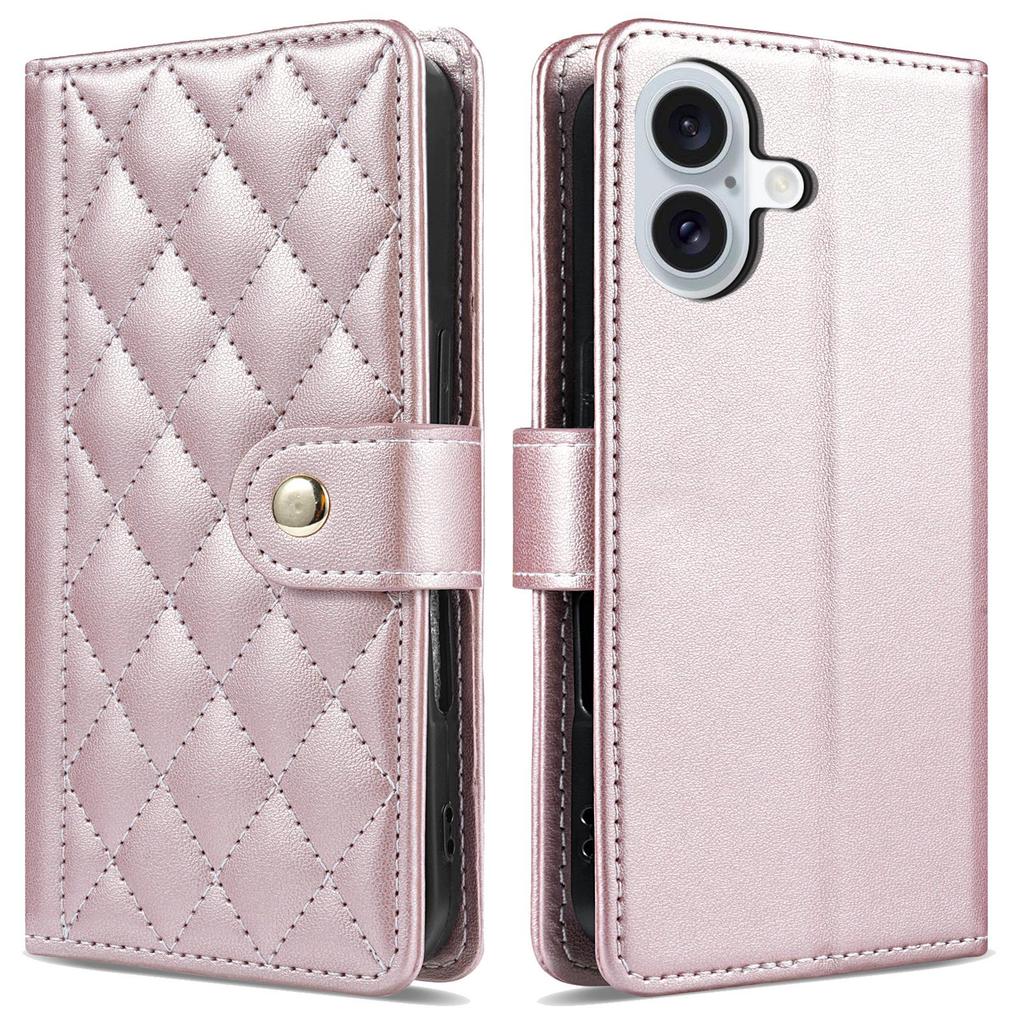 Funda tipo cartera de cuero con diseño de rejilla 3D y correa de lujo, soporte para libro para iPhone 17 16 15 Pro Max Samsung S25 S24 Plus A17 A16, para chicas, ranura magnética para tarjetas, tapa abatible