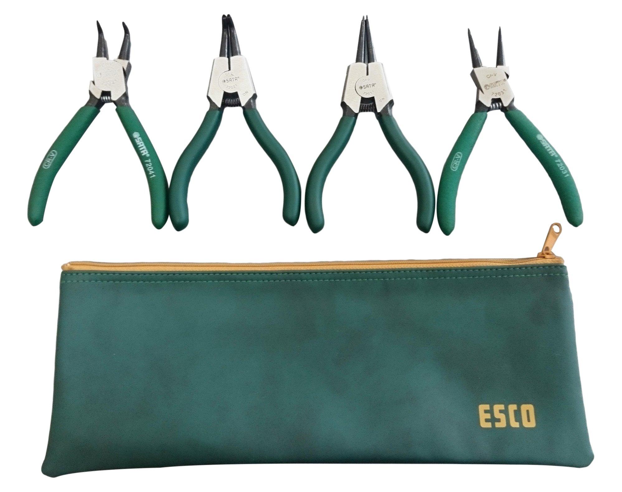 

ESCO Snap Ring Pliers Holes and EA682S-1 4-Piece (for Shafts) зелёный