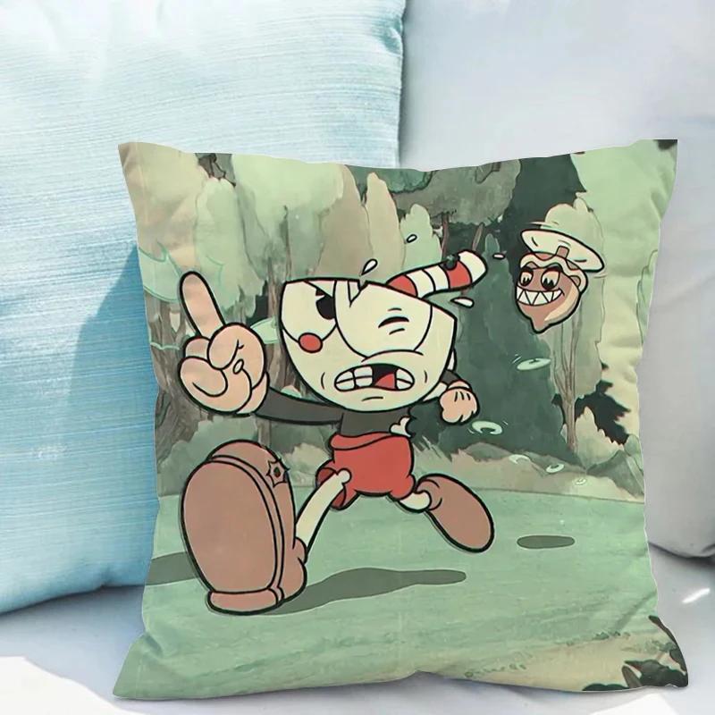 Cushion Covers 45x45 C-cuphead Ornamental Pillows for Living Room Pillowcase 40*40 Fall Decor Lounge Chairs Body Pillow Cover