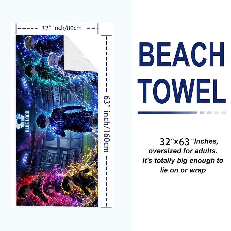 Bluelock Print Beach Towel, Large Soft Quick Dry Towel for Beach Camping Swimming