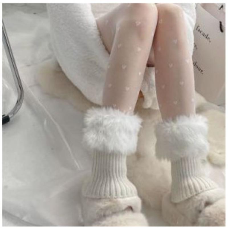 Chaussettes molletonnées chaudes épaisses pour femmes, automne et hiver, avec de jolis mollets en peluche
